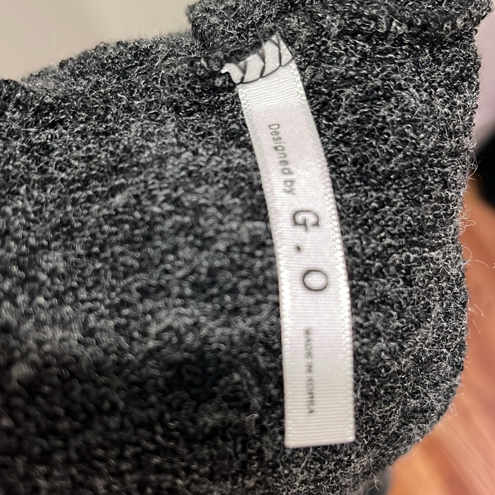 Grey Poncho Hooded Sweater - Picture 5 of 7